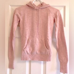 PINK HOODED WOOL BLEND SWEATER - XS/XXS